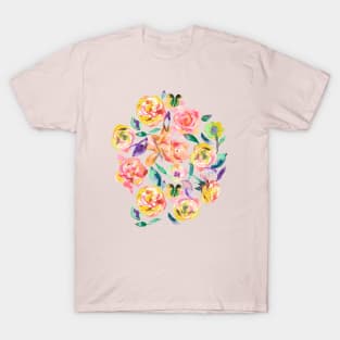 Watercolor Floral Roses T-Shirt